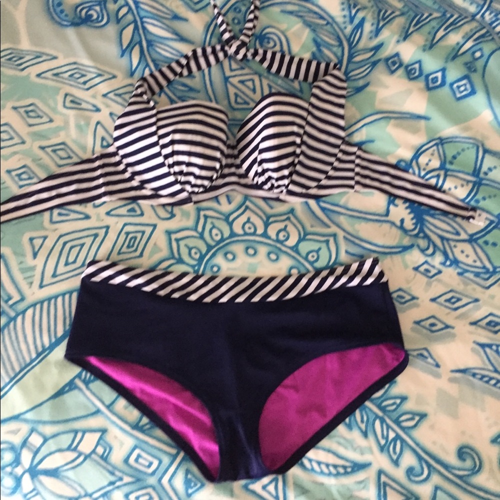 Figleaves Sailor Striped Halter Swimsuit